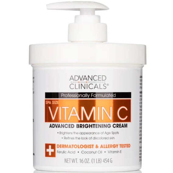 Advanced Clinicals Vitamin C Face & Body Cream Moisturizing Skin Care Lotion, Anti Aging Vitamin C Skincare Moisturizer For Body, Face 16oz