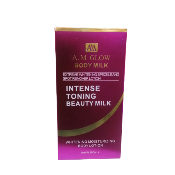 A. M GLOW BODY MILK, INTENSE TONING BEAUTY MILK 300ML
