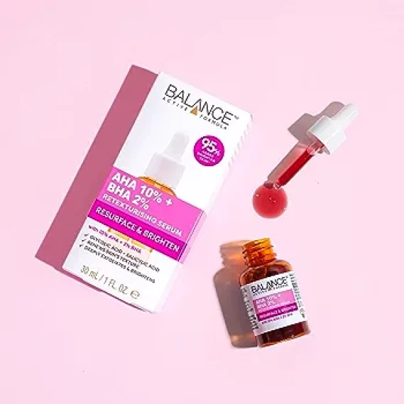 Balance Active Formula Resurface & Brighten AHA 10% + BHA 2% Retexturising Serum 30ml
