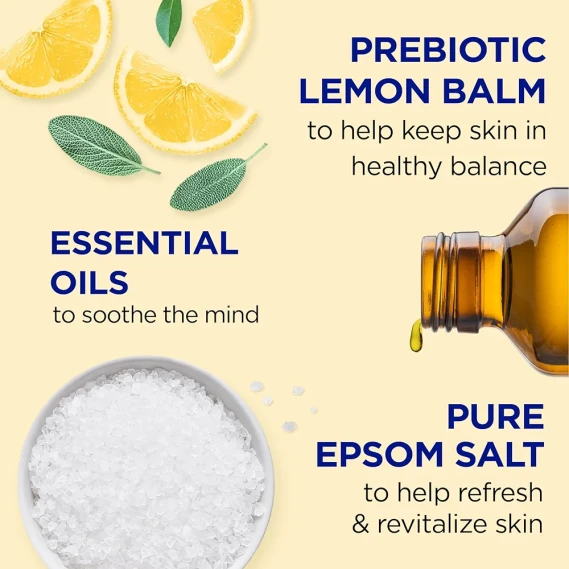 Dr Teal's  Body Wash  WITH PURE EPSOM SALT  +  PREBIOTIC LEMON BALM  24 FL OZ/710mL