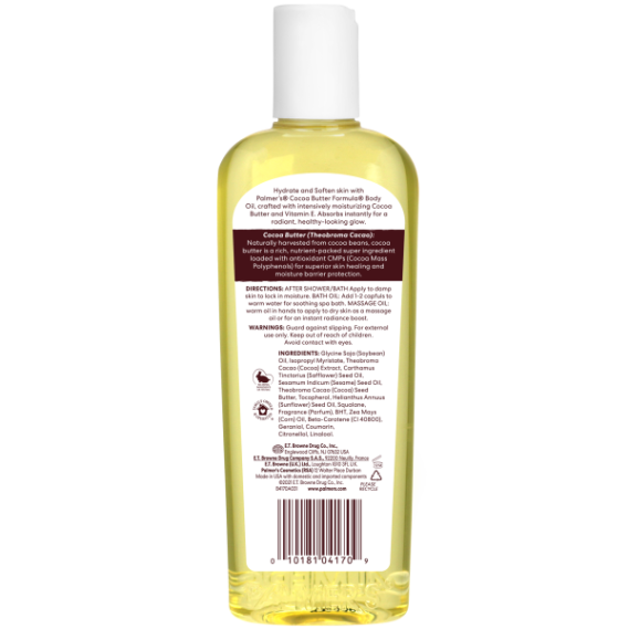 Palmer's Moisturizing Body Oil combines Cocoa Butter and Vitamin E with Soybean 250ml