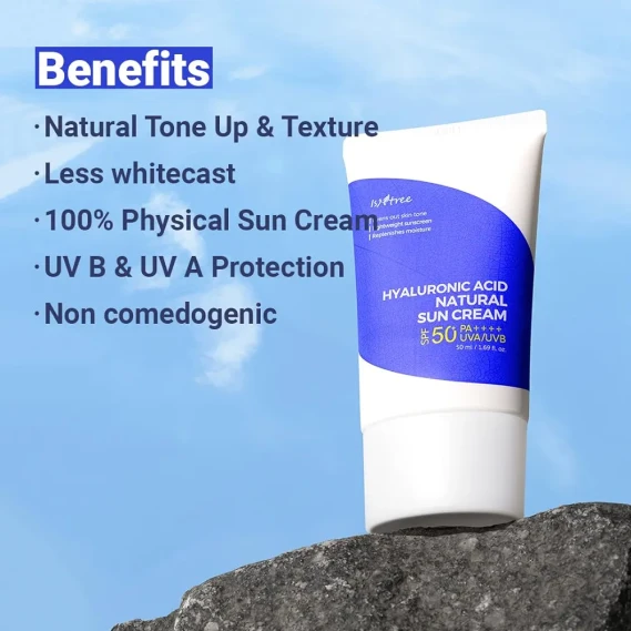 ISNTREE Hyaluronic Acid Natural Suncream SPF50 PA++++ 50ml, 1.69 fl.oz