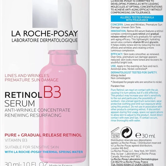 La Roche-Posay Pure Retinol Face Serum with Vitamin B3, 1.0 Fl. Oz