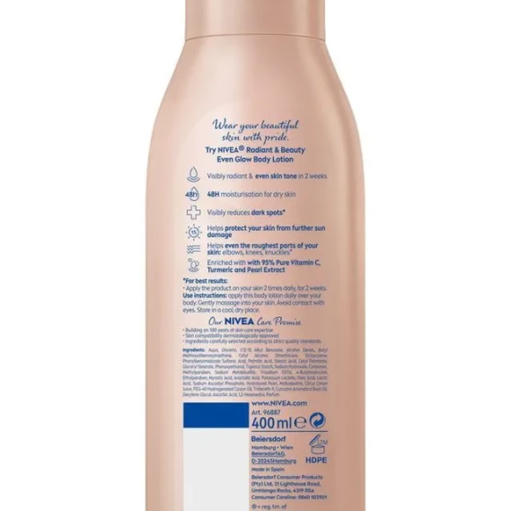 NIVEA RADIANT & BEAUTY EVEN GLOW LOTION 400ML