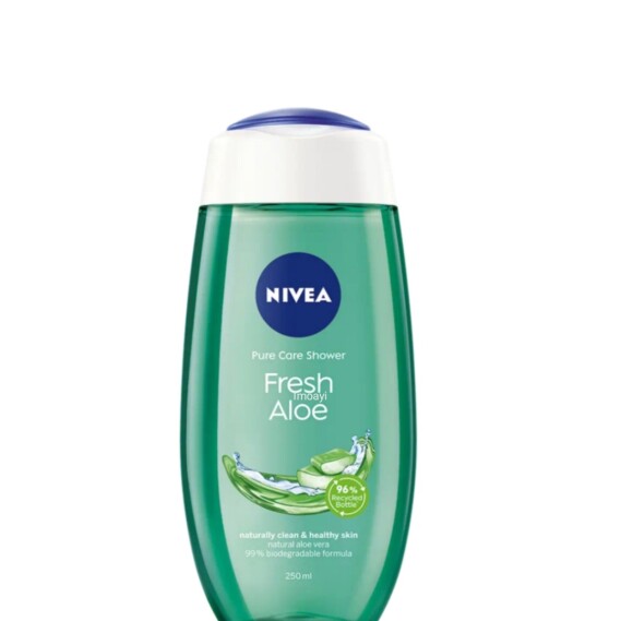 Nivea Shower Gel Body Wash, Fresh Aloe Natural Aloe Vera Fresh Scent