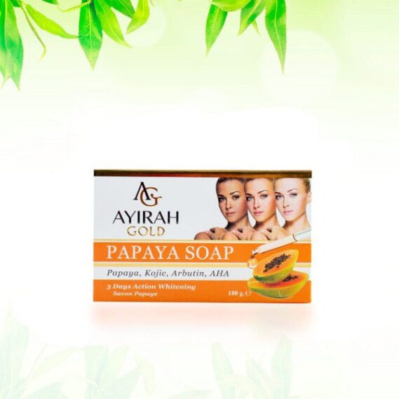 Ayirah Gold Papaya Soap Contains Kojic , Arbutin And AHA Soap 180g
